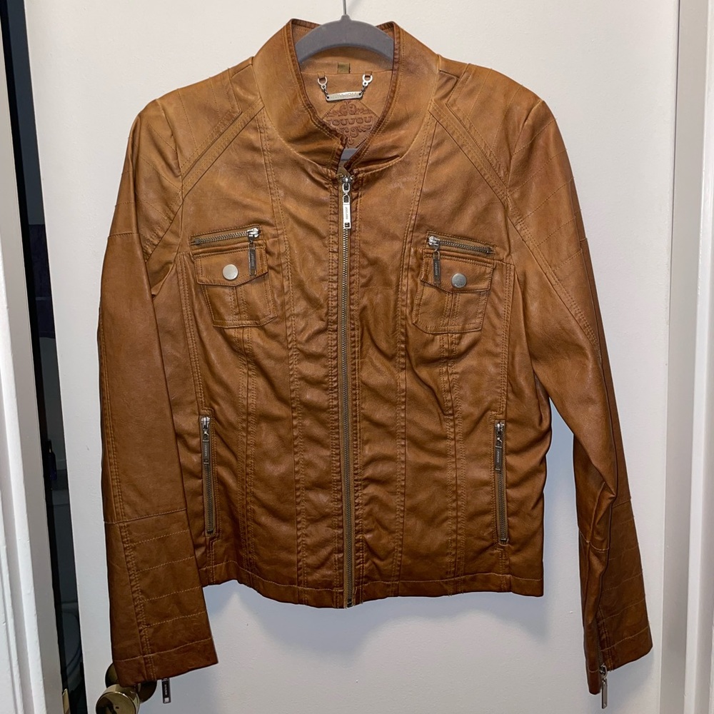 Tan leather jacket!